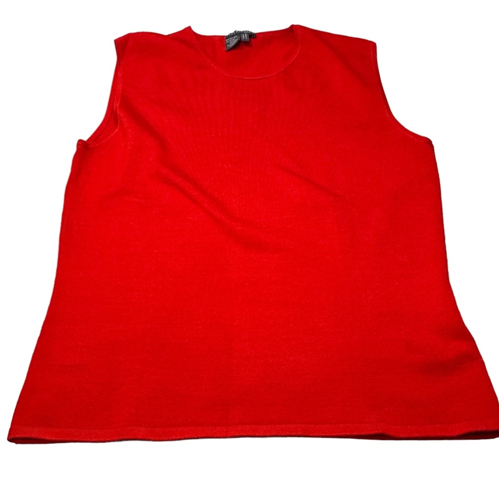 Lafayette 148 red sleeveless sweater silk blend EUC LG‎